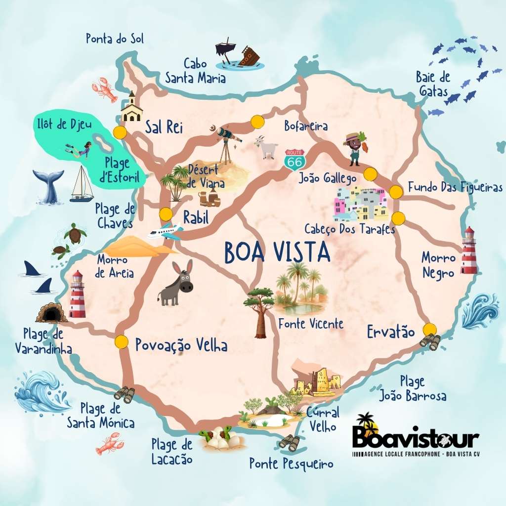 Carte de localisation de l'excursion snorkeling à Boa Vista