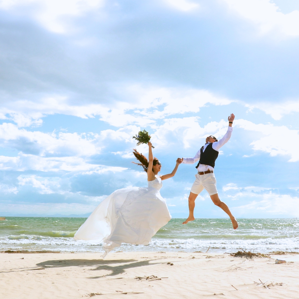 demande en mariage sur la plage
